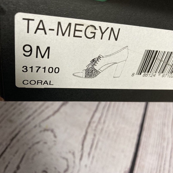 Tahari Shoes‎ Womens Size 9M Coral Pink Megyn Suede Lace Up Perforated Open Toe - Picture 10 of 11